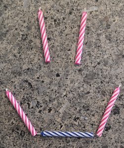 hiking hack - use trick birthday candles as a firestarter